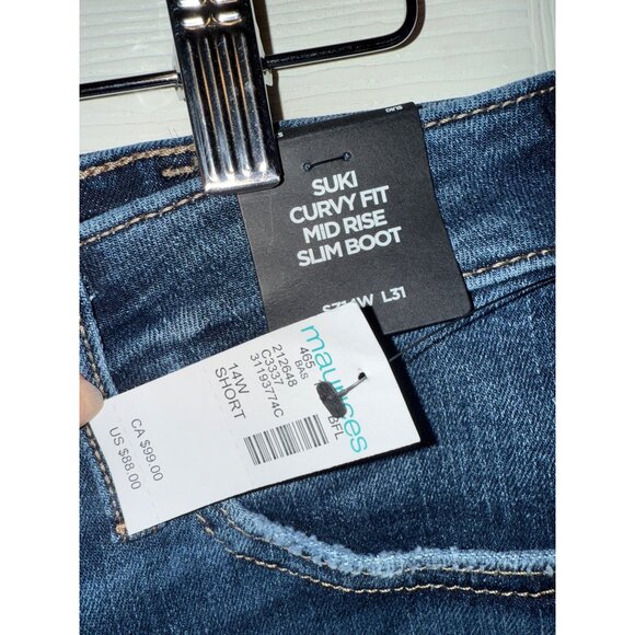 NWT Silver Jeans Suki Mid Rise Slim Bootcut Jeans Size 14 - Picture 12 of 14